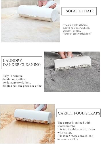 Miniatura 6 de Recambios de rodillo de pelusa para pelo de mascotas, 1080 hojas (12 paquetes), 6.3 pulgadas de largo, 1.5 pulgadas de diámetro, extra adhesivo para
