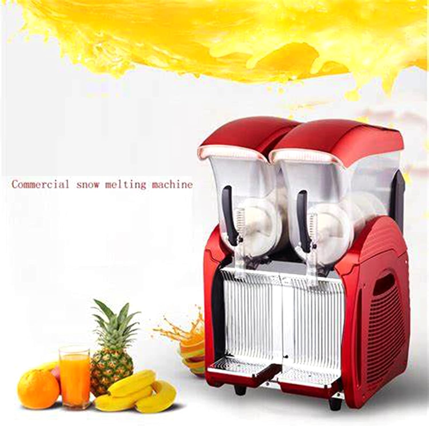 Commercial 12L x 2 Tank Slushy Machine 900W, Margarita Frozen Snow Drink Ice Slushie Shaved Crusher Maker, Stainless Steel Cooling Slush Beverage Machine for Outdoor, Bar, Cocktail, Juice, Home Coffee