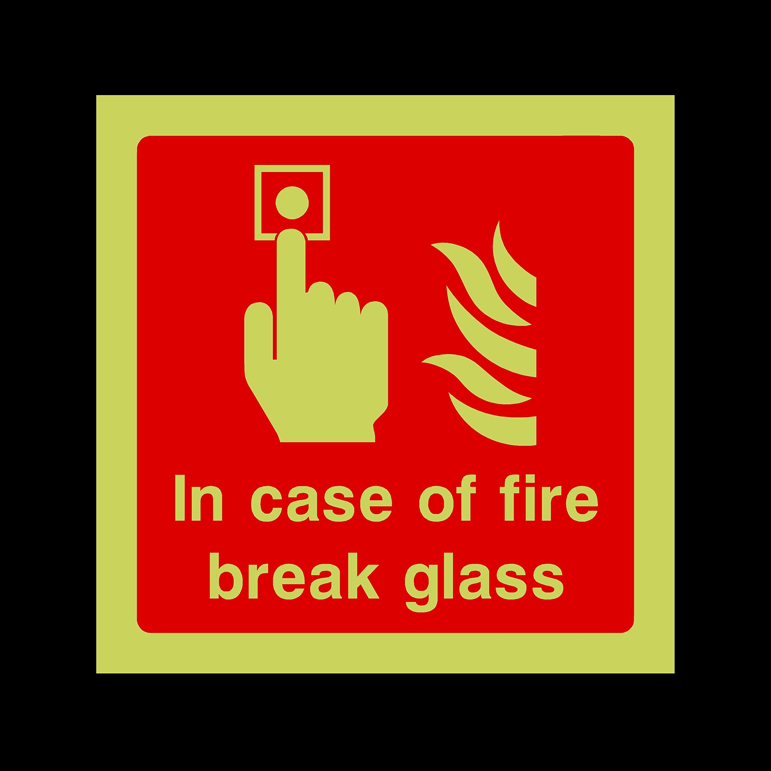 Ussp&S Dark In Case Of Fire Break Glass Photoluminescent Plastic Sign - Emergency/Fire Exit/Extinguisher (Fe99)