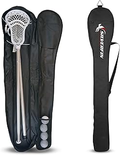 Silverfin Lacrosse Stick Bag Holds Upto 4 Sticks for Men & Women, Kids| Crafted From Tear Resistant Fabric Lightweight & Compact| Ideal for Travel, Tournaments With Full Length Zipper & Shoulder Strap