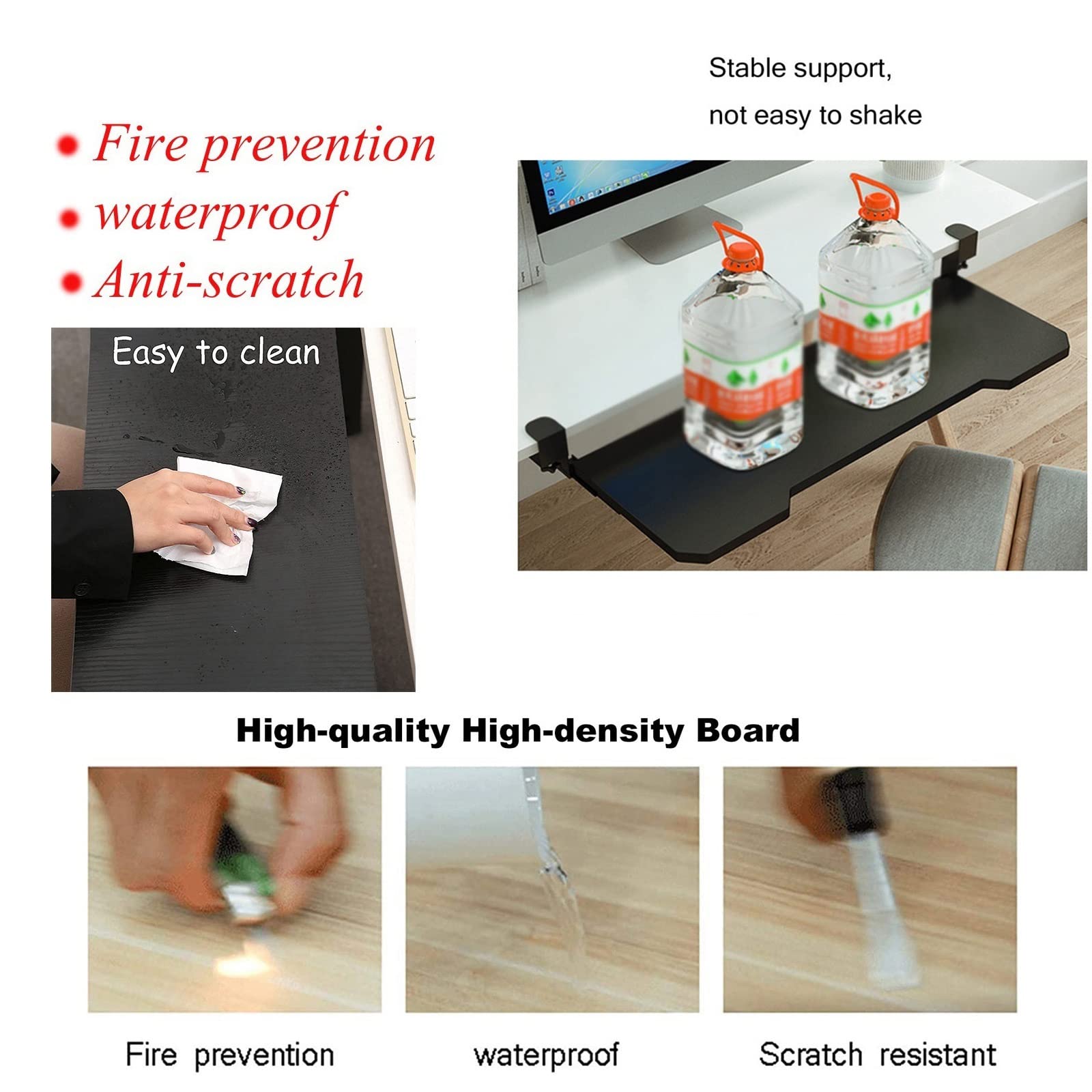 Vassoio per tastiera regolabile sotto la scrivania, cassetto estraibile ergonomico e portaoggetti per mouse, organizer da scrivania regolabile in altezza per una maggiore efficienza e comfort dello