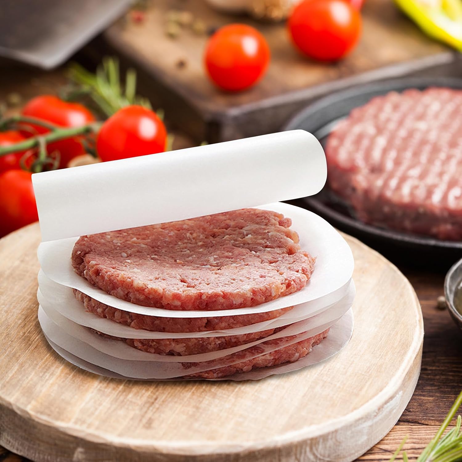 Precut 4.5 Inch Parchment Sheets for Burger Press - 200pcs Patty Separator & Baking Rounds