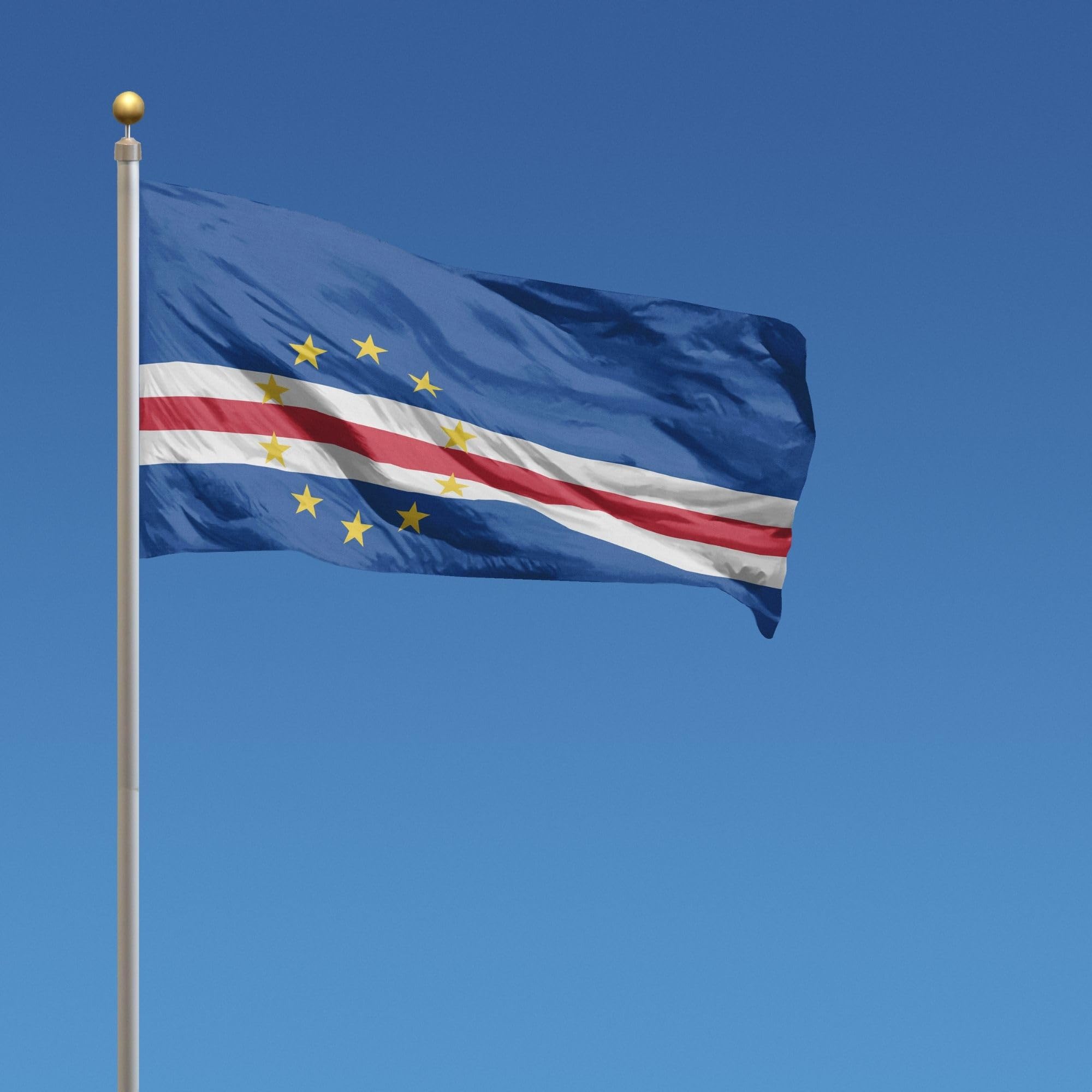 Runesol Cape Verde Flag, 91x152cm, 3ft x 5ft, 4 Grommets, Eyelet In Every Corner, National Heroes Day - Image 3