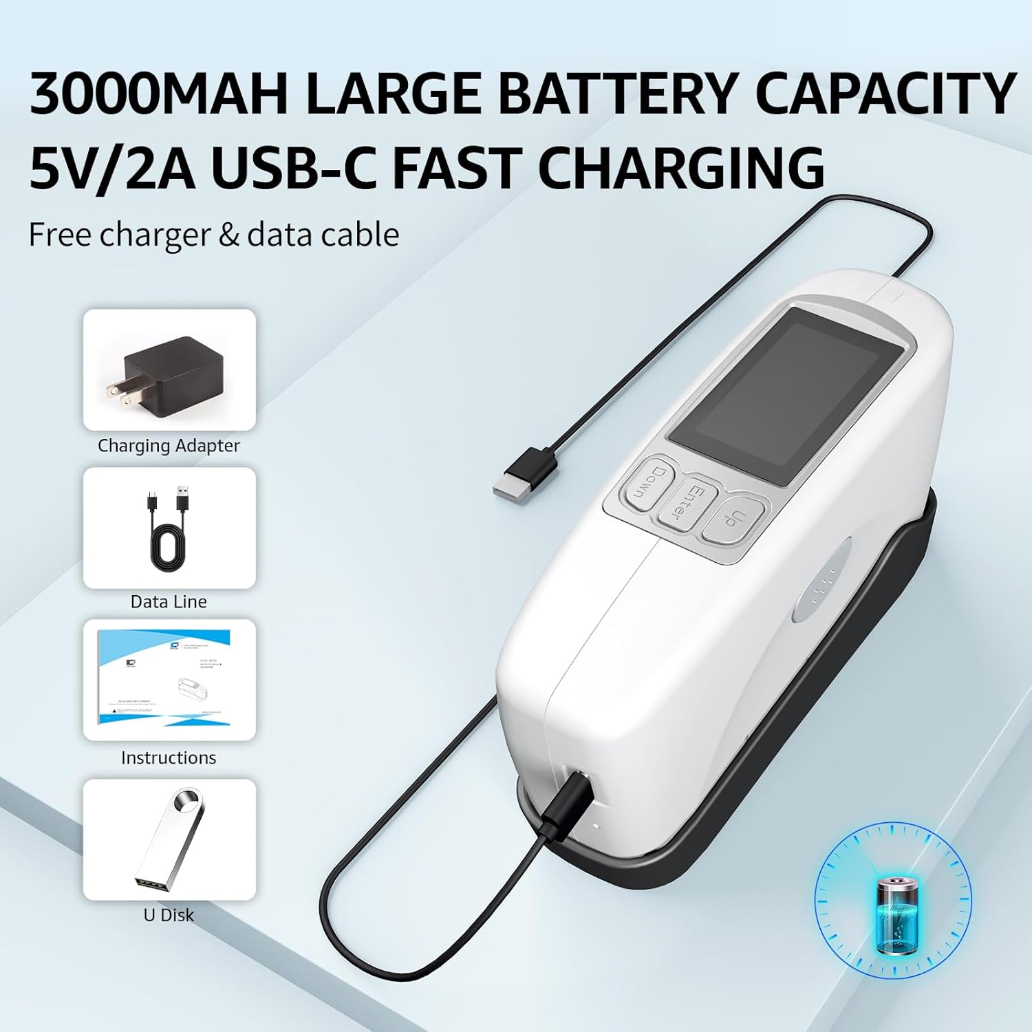 Labs Gloss Meter 60º Angle High Precision Glossmeter 0-200GU Range Free U Disk For PC Data Analysis Type-C Charge
