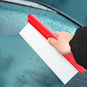 GLOHOO Rodo de carro lâmina de água flexível T-Bar de 30,5 cm, rodo de silicone de água de secagem de carro para carro, para-brisa, vidro, janela, espelho, banheiro (vermelho)