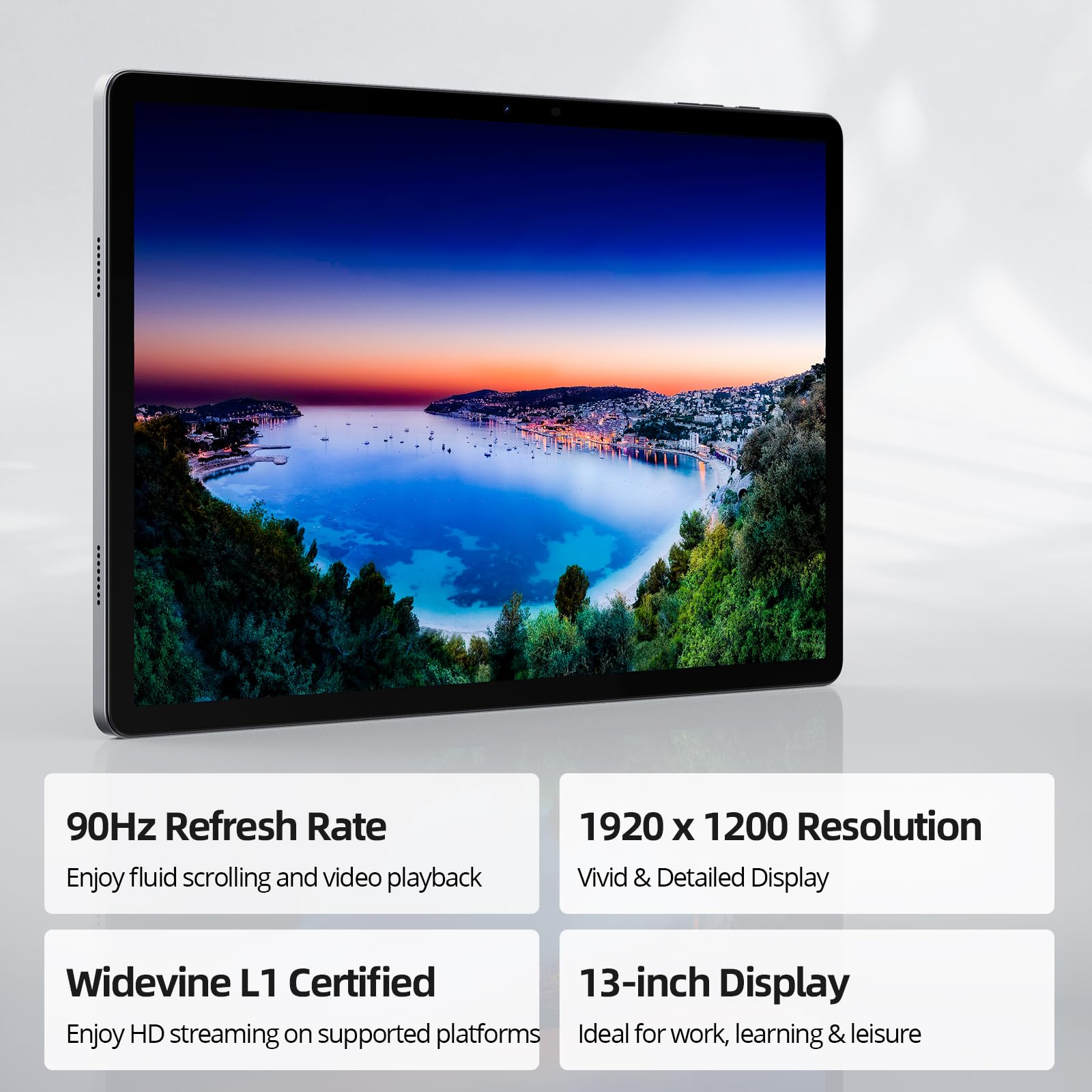 13 Inch Tablet with Case, Android 15, Large Screen 1200*1920 FHD