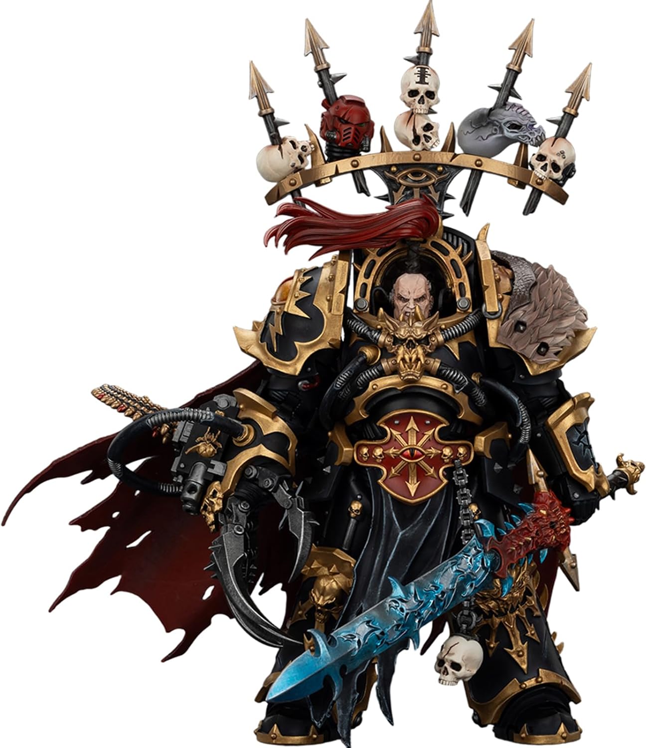 JOYTOY Warhammer 40k Black Legion Abaddon The Despoiler with Drach'nyen and The Talon of Horus 1/18 Action Figure，Combining Collection Value and Fun of Playing