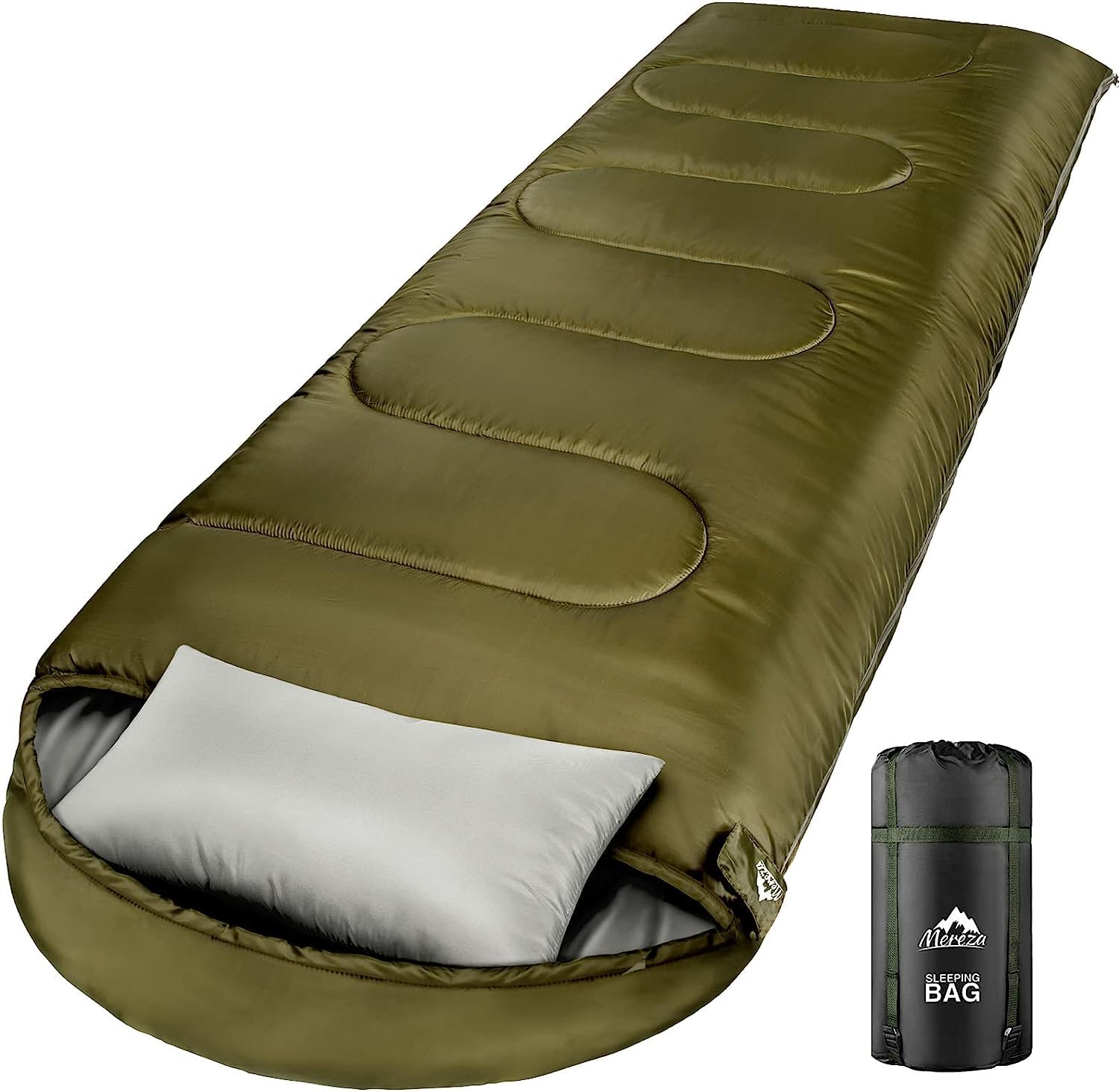 MEREZA Sleeping Bags XL for Mens Large Wide Sleeping Bag for Camping Big and Tall Sleeping Bags for Women Adults Warm with Compression Sack Cold Weather & Warm