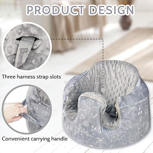 Miniatura 10 de DILIMI Minky - Funda de asiento compatible con asiento Bumbo, extraíble, ultra suave, cómoda, cálida, funda de asiento para bebé niña y niño, flor