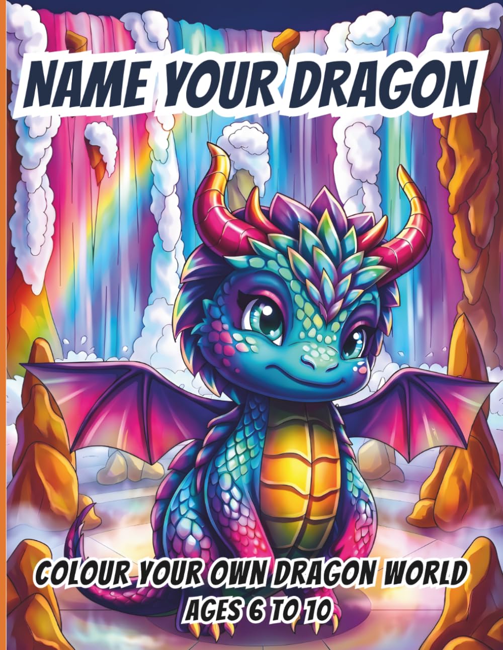 Name Your Dragon: 25 Hand-Drawn Dragons and 25 Full Scene Illustrations — Kids Colouring Book for Ages 6 to 10