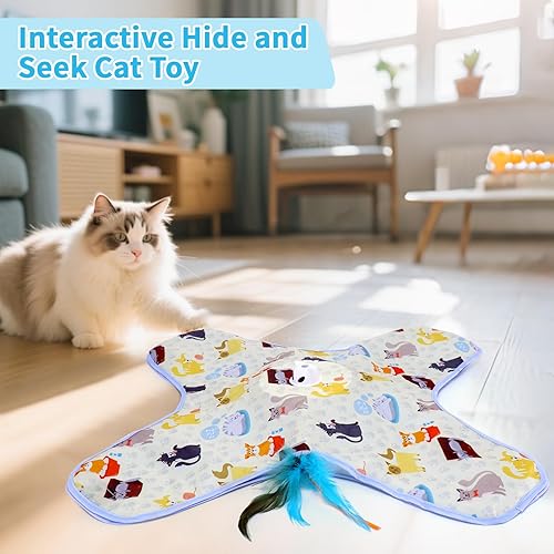 Miniatura 2 de DFQ Juguetes interactivos para gatos recargables, juguete automático para gatos de interior con pluma de varita oculta en movimiento, juego de