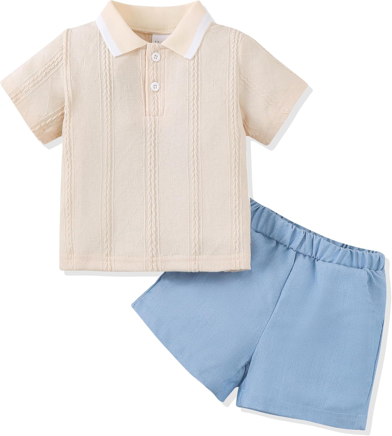 Renotemy Toddler Baby Boys Clothes Summer Outfits Polo Shirt Shorts Set 2Pcs Boys Clothing Sets 12 Month-5T