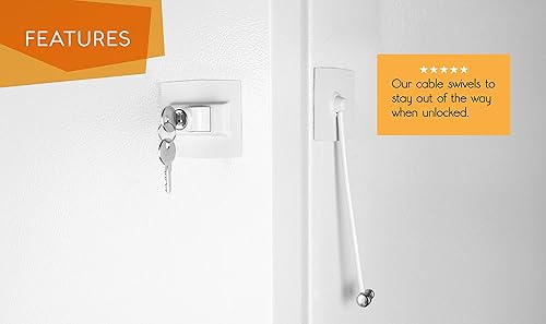 Miniatura 9 de Guardianite - Paquete de 2 cerraduras para puerta de refrigerador prémium con cerradura con llave integrada (paquete de 2 unidades)