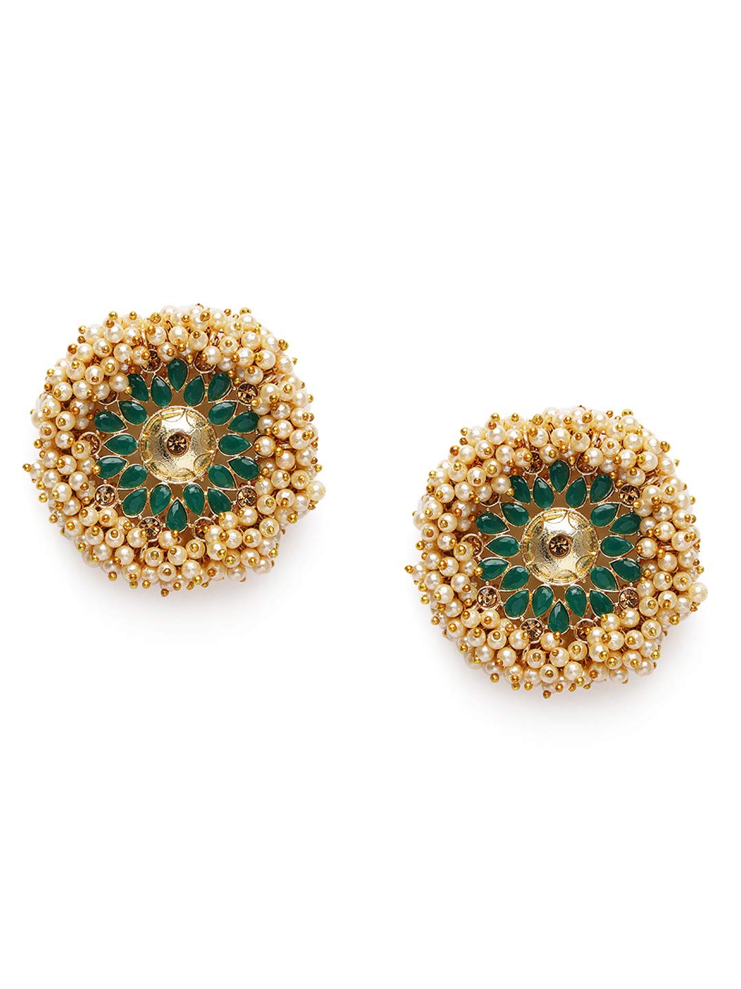 Zaveri Pearls Green Stones & Clustered Pearls Ethnic Circular Stud Earring For Women-ZPFK10134 (B08YWPS815) Amazon Price History, Amazon Price Tracker