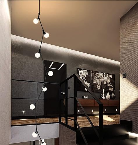 Lámparas LED creativas, candelabro de vides, escalera de techo, lámpara colgante de hotel, lámpara colgante dúplex para apartamentos, luces de