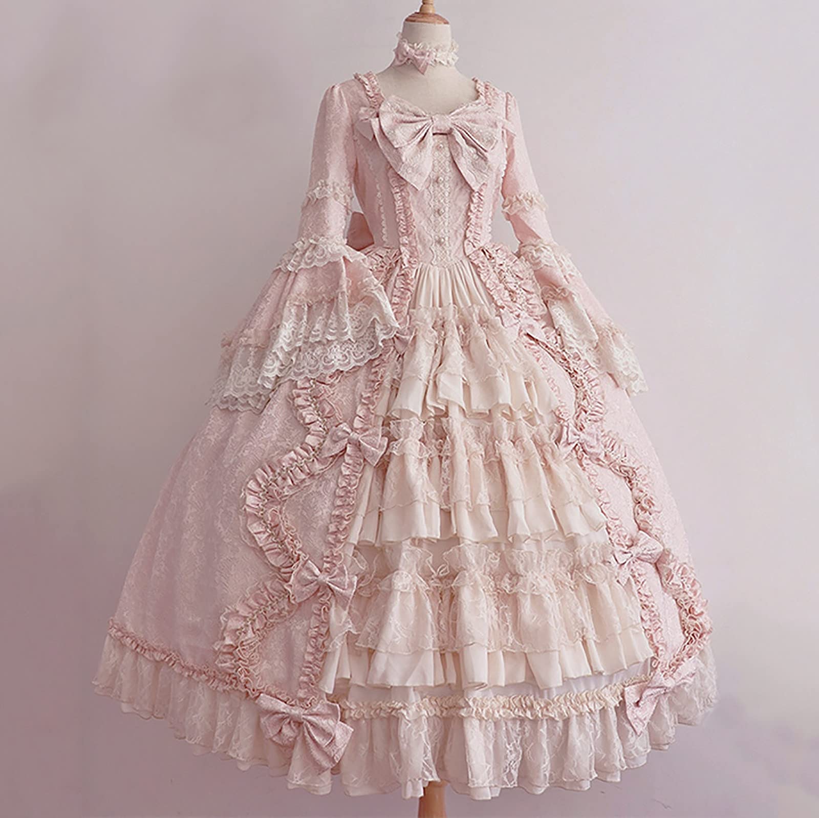2024 Vestito Medievale Donna Abito Principessa Donna Barocco Rococò Costume da Dama Dell Abito Vittoriano Manica Tromba Palazzo Vestito Gotico Pizzo Vintage Costume Carnevale Cosplay Vesiti Festa