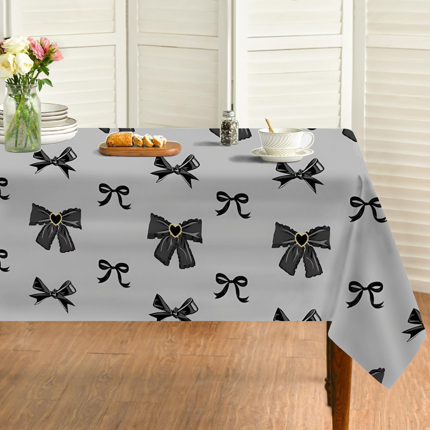 Nappe anti tache impermeable noir 130x220 pour table de jardin et réception fête