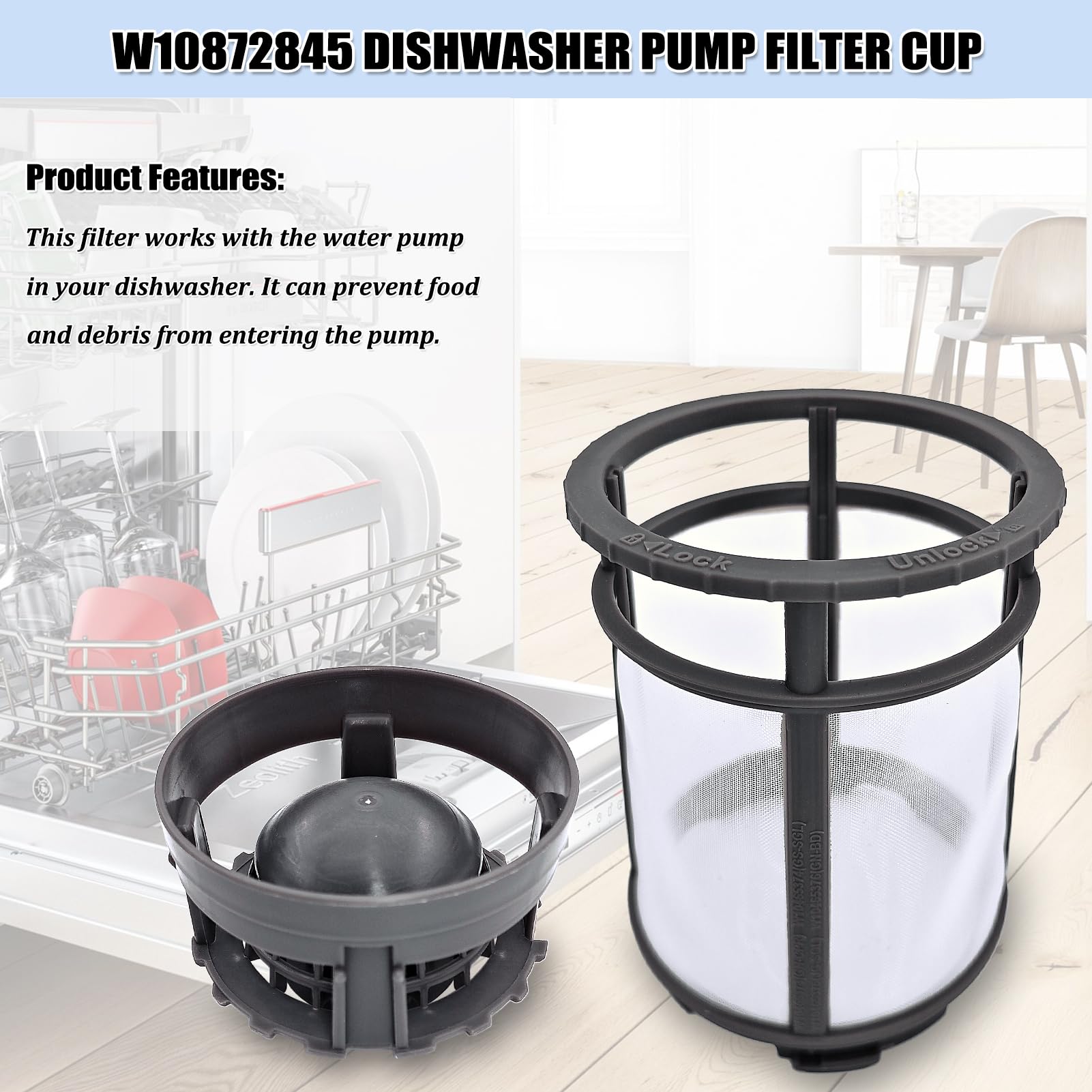 Pompa Bestway W10872845 Dishwasher Pump Filter Cup For Whirlpool