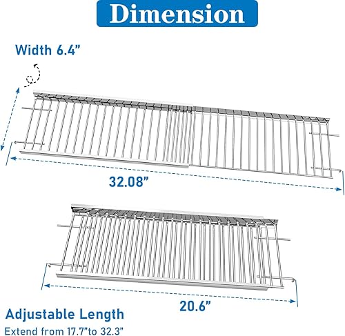 Miniatura 4 de Uniflasy Rejilla superior universal, rejilla de calentamiento ajustable para parrilla, se adapta a Nexgrill, Dynaglo, Cuisinart, parrilla de 45