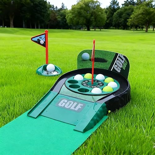 Miniatura 6 de Juego de golf para niños, juguetes de golf 2 en 1 con tapete de putter, putter, agujeros y bolas, juego de golf para interiores y exteriores,