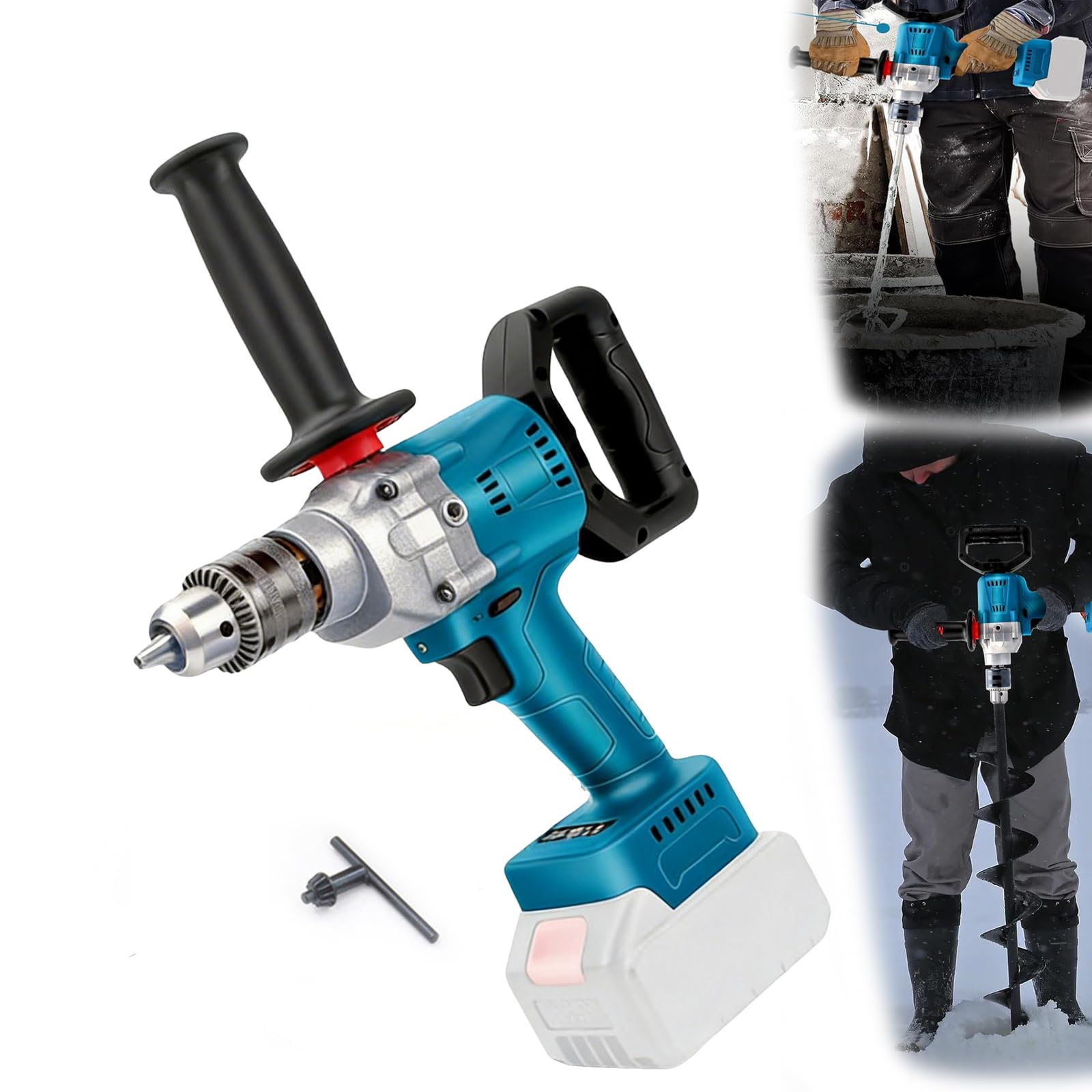 Taladro Mezclador Inalámbrico Compatible con Batería Makita de 18V, 850 W Mezcladora De Mortero Mezclador de Cemento Hormigonera para Pintura, Yeso, Pavimento, Mortero (Sin Batería)