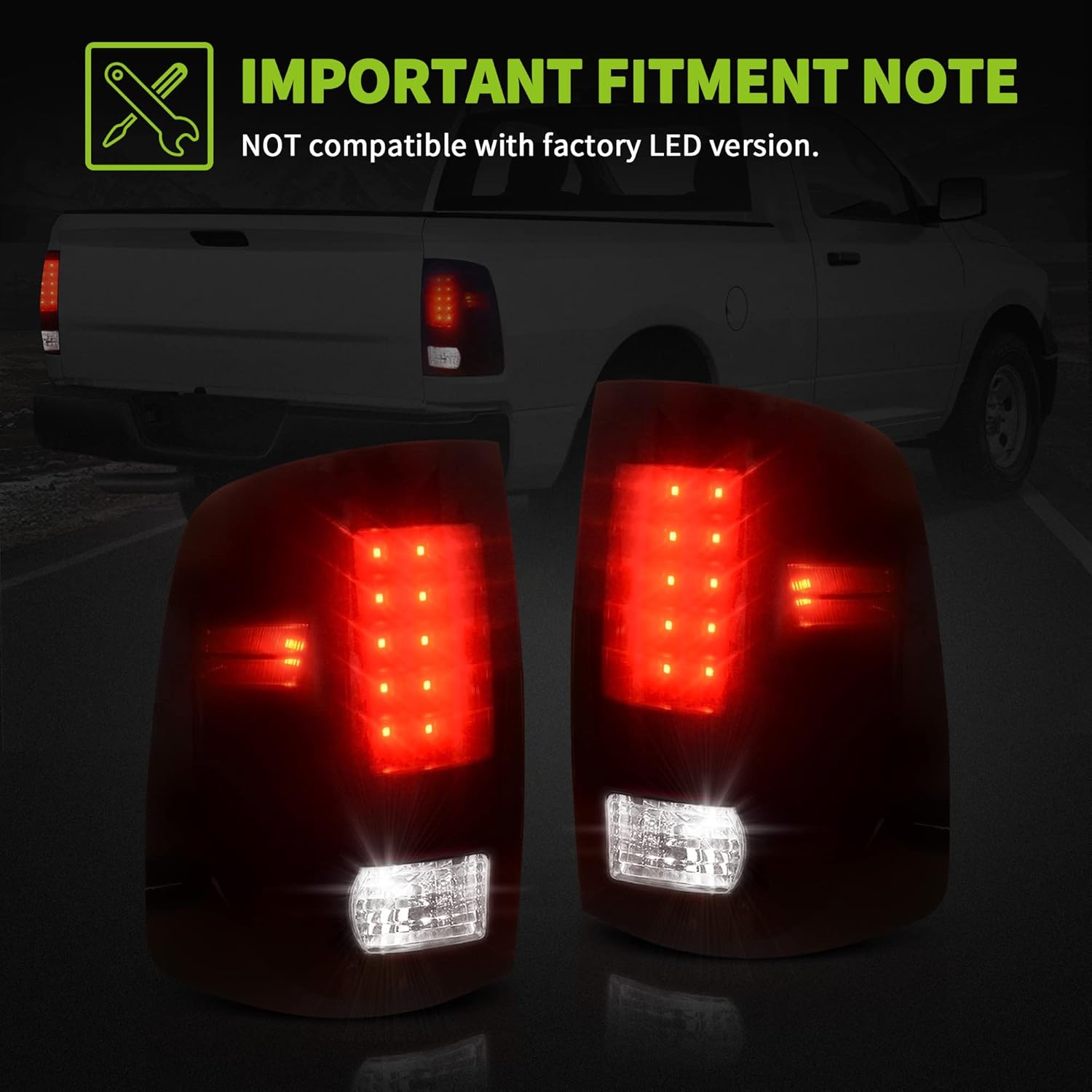Big Sale AUTOSAVER88 LED Tail Lights Compatible with 2009-2018 Dodge RAM 1500 2500 3500 Black Housing Smoked Lens LED Taillights Brake Lamps Assembly