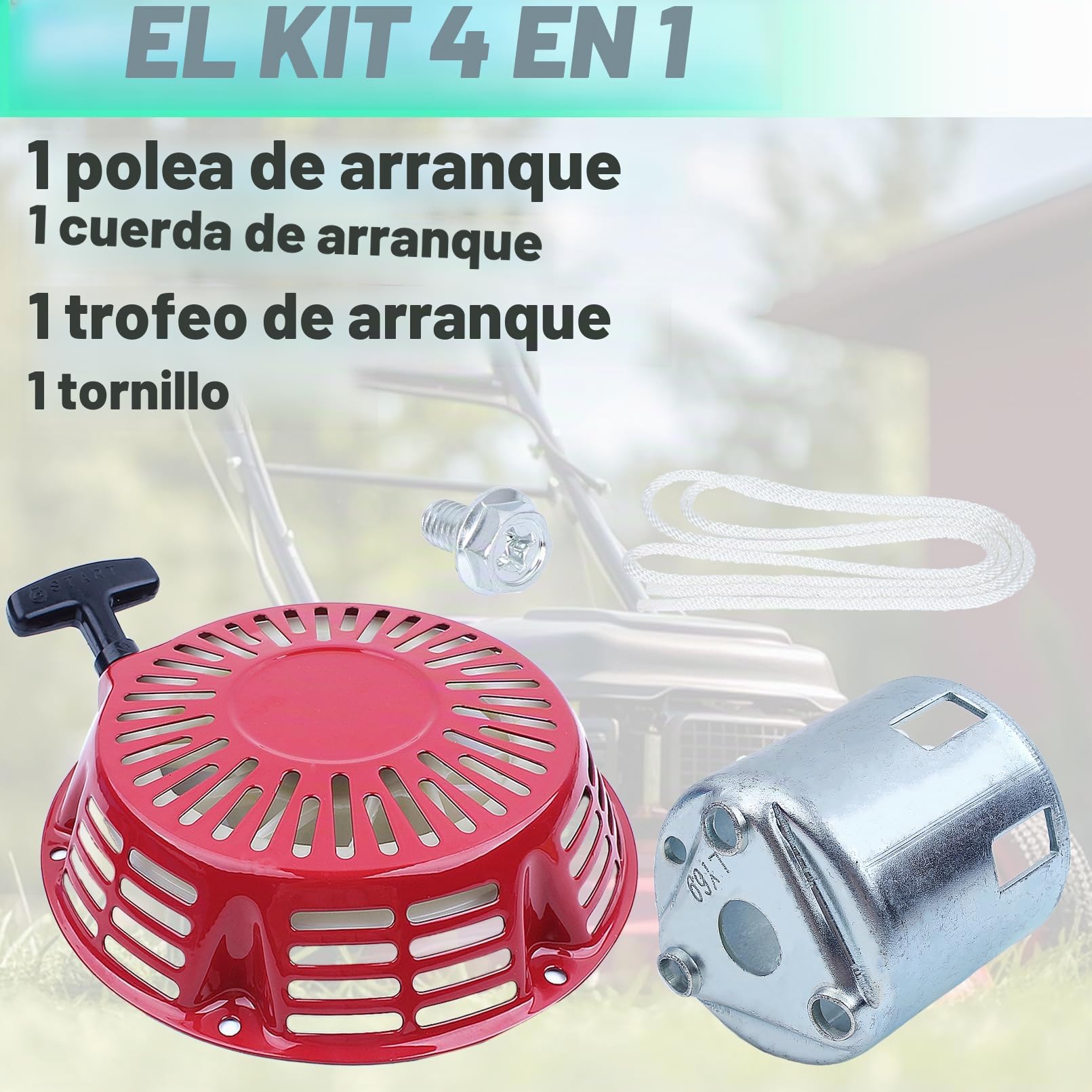 Arrancador para Honda GX390 GX340 11CV 13CV 18CV 20CV Motor, ADEFOL Tirador de Arranque + Copa et Taza de Arranque Kit Arrancador de Retroceso Repuestos Recoil Starter Motor Arranque