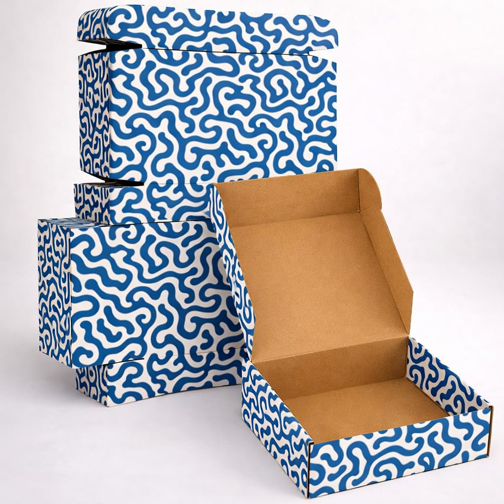 3 Ply Blue Symphony Gift Box 4×4×1.5 Inch Multicoloured Gloss Laminated Printed | Small Packaging Box for E-commerce, Gifts & Jewellery | Brown Box | (Pack of 25)-image-3