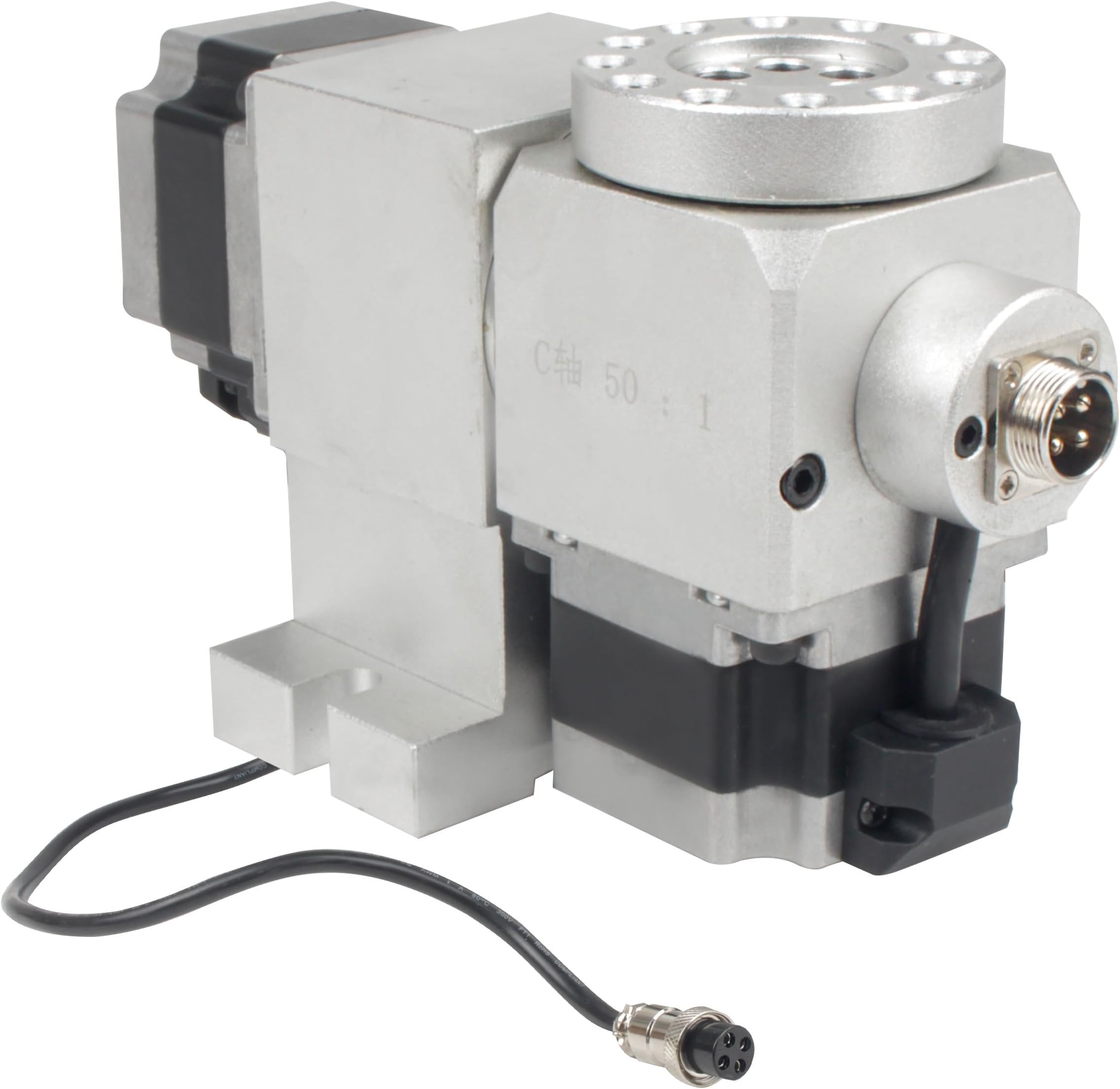 CNCTOPBAOS Rotation 5th Axis Rotary Table,CNC 4th Axis A Axis B C Axis Dividing Head,Waterproof Nema23 Stepper Motor,No Backlash Harmonic Reducer Gearbox 50:1 for CNC Router Engraving Milling Machine