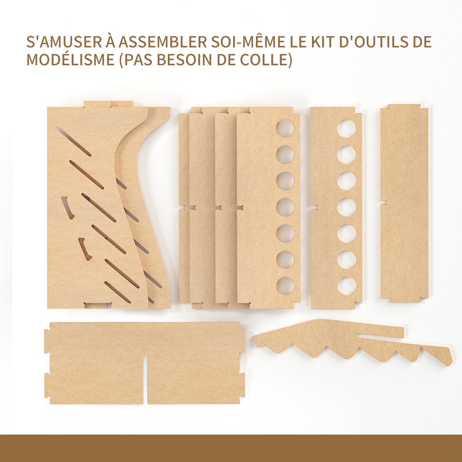 Organisateur de peinture pour modélisme en bois, support de peinture en MDF pour 35 bouteilles, pour l'artisanat adapté à Tamiya/Vallejo/Citadel, GK11