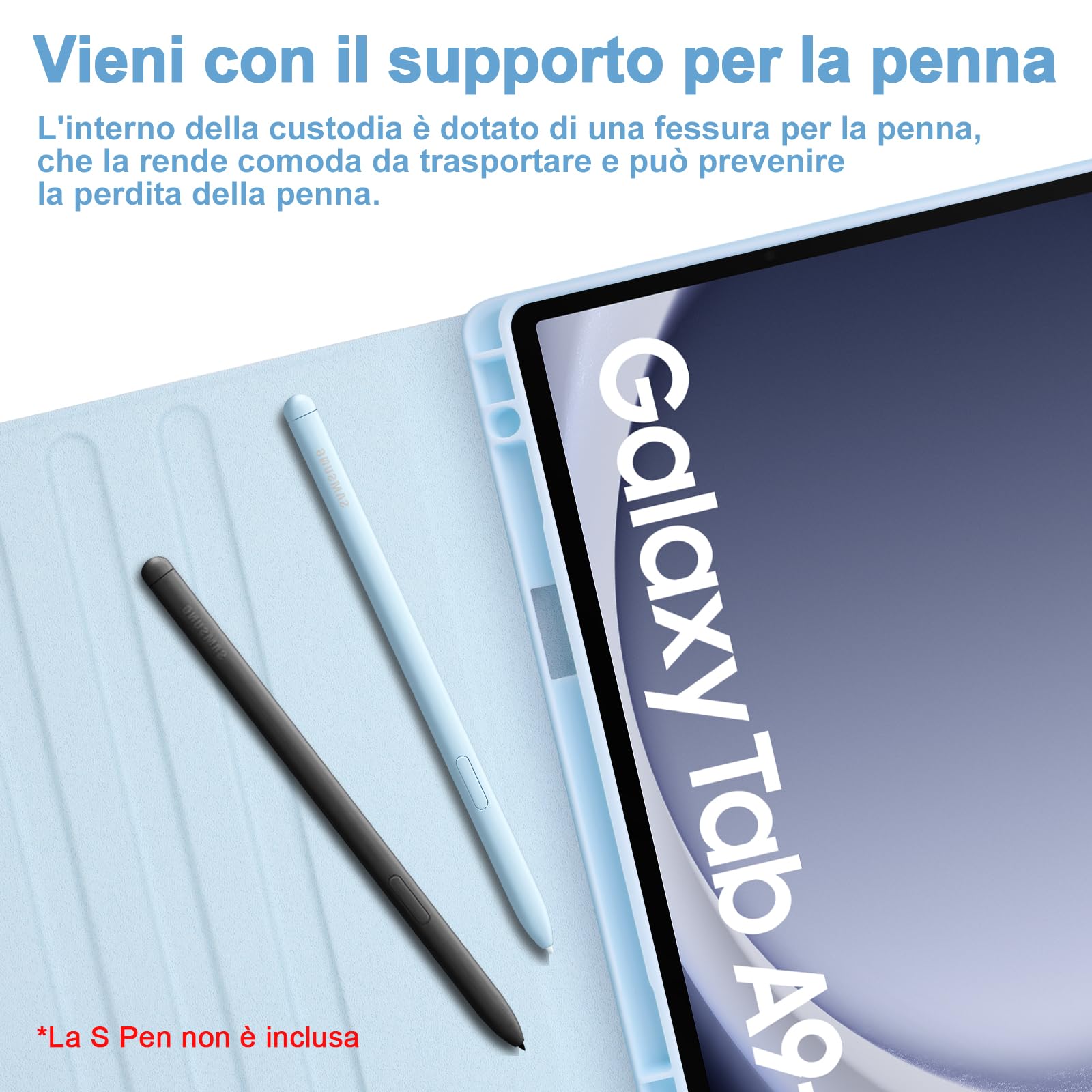 Bettdow Tastiera Custodia per Samsung Galaxy Tab A9+ 2023/A11+ 2025 11", Layout Italiano Tastiera Retroilluminata Staccabile e Cover per Tab A9 Plus/A11 Plus 11" SM-X210/X215/X216/X230/X236, Blu