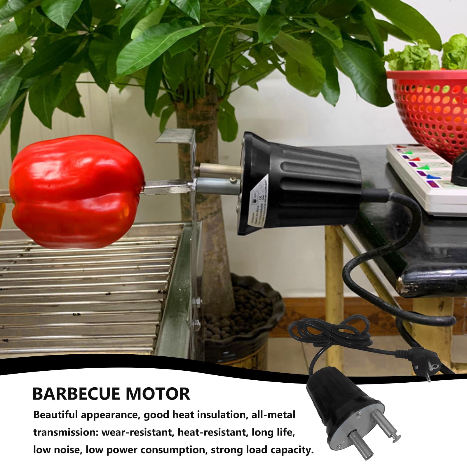 Motore elettrico per barbecue, motore in ABS, DC 220 V-240 V, per esterni, accessorio per barbecue, rotatore, per barbecue in cipriota FD801B