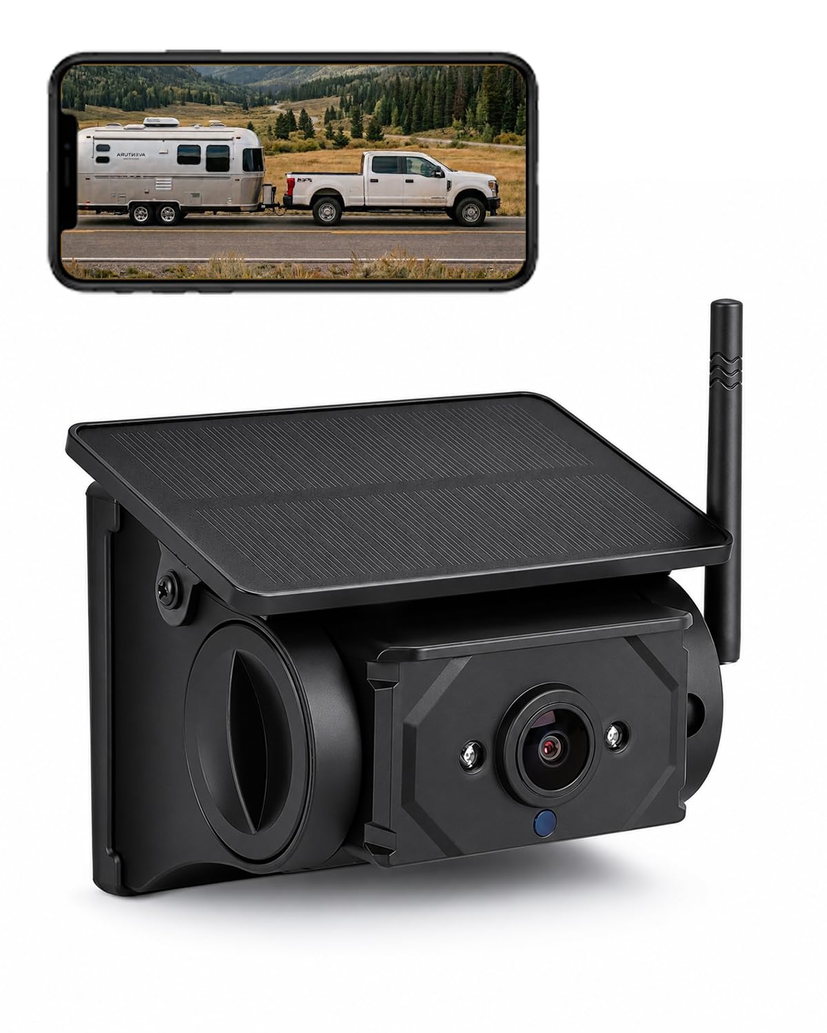 Telecamera retromarcia solare HD wireless magnetica WiFi, batteria 9600mAh, visione notturna IR, impermeabile IP67, per camion, SUV, camper, rimorchi