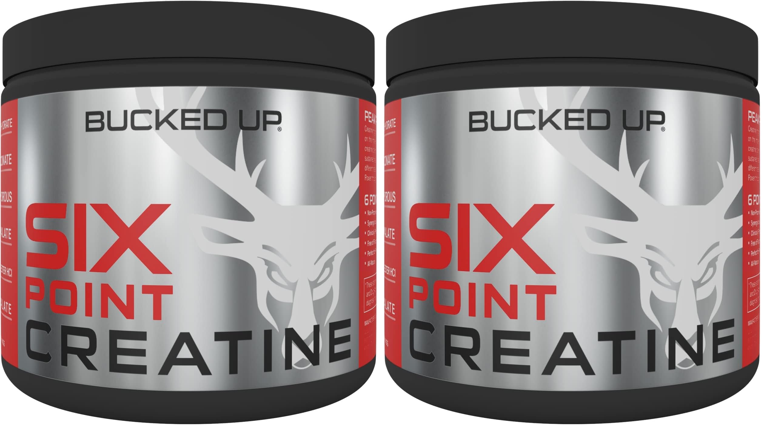 Bucked Up Six Point Creatine™ Six Types of Creatine - for Men and Women (Pack of 2) 6.08 Ounce (Pack of 2)