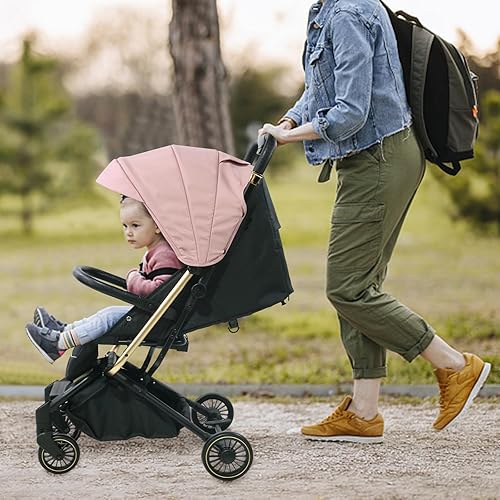 Miniatura 7 de Cochecito de bebé ligero, ultra compacto y apto para avión, plegable con una sola mano para niños pequeños, solo 13 libras, con sombra, cesta de