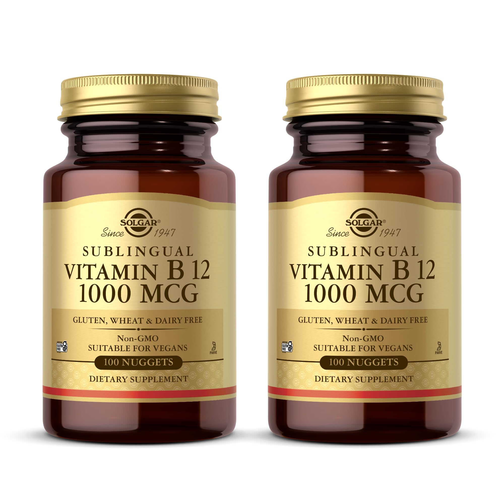 Solgar Sublingual Vitamin B12 1000 mcg - 250 Nuggets, Pack of 2 - Non-GMO, Vegan, Gluten Free, Dairy Free, Kosher - 500 Total Servings 250 Count (Pack of 2)