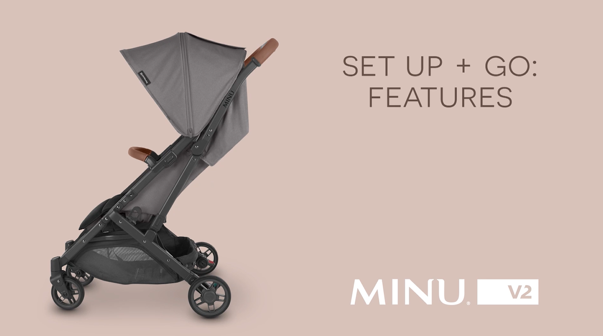 Amazon.com : UPPAbaby Minu V2 Travel Stroller Lightweight, Portable Design  One-Hand Fold Shoulder Strap and Leather Bumper Bar Included Greyson  (Charcoal Mlange/Carbon Frame/Saddle Leather) : Baby