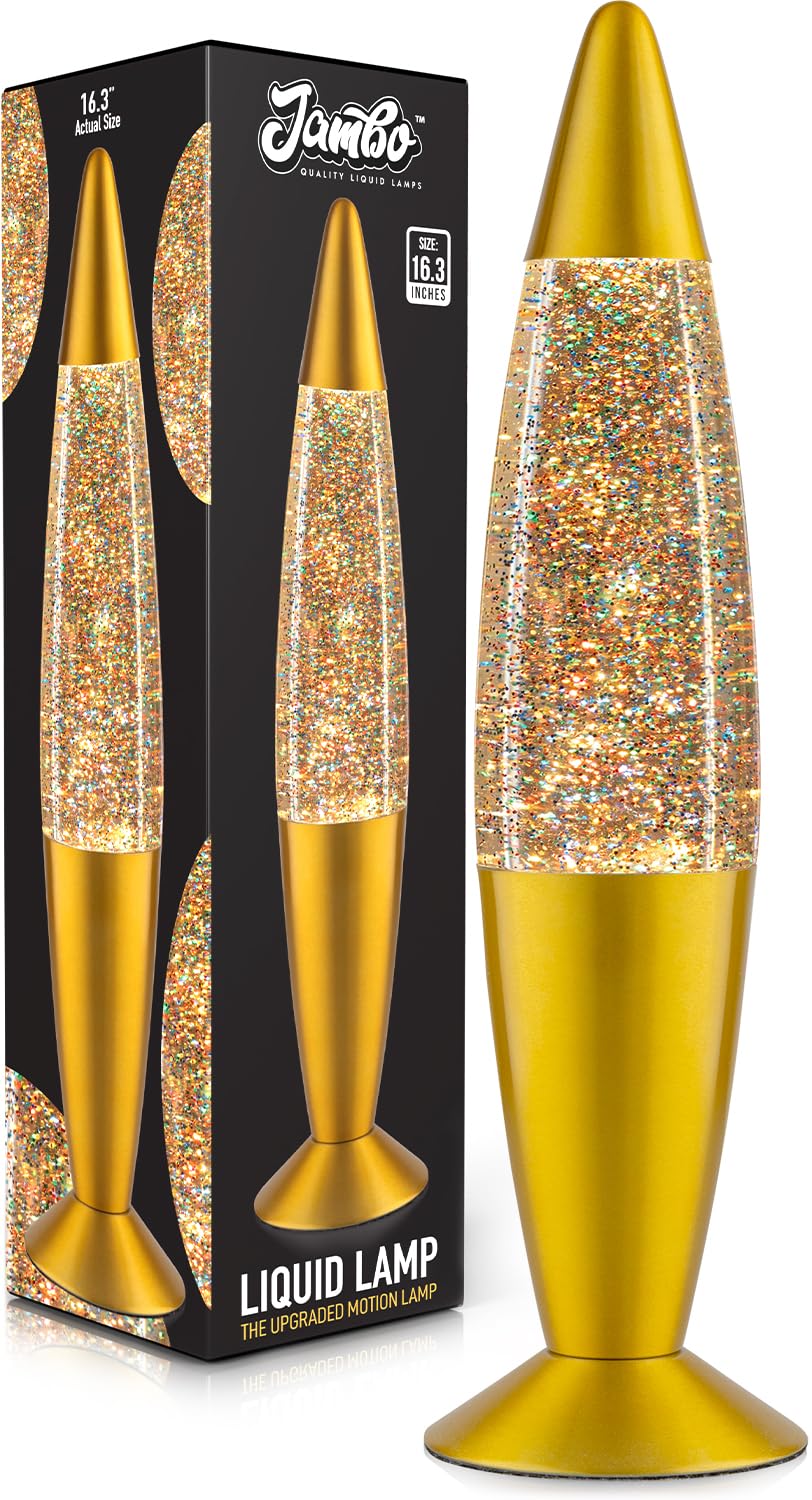 Jambo 16" Rainbow Glitter Lamp, Beautiful Liquid Lamp, Great Entertainment for Adults and Kids, Holiday Gift