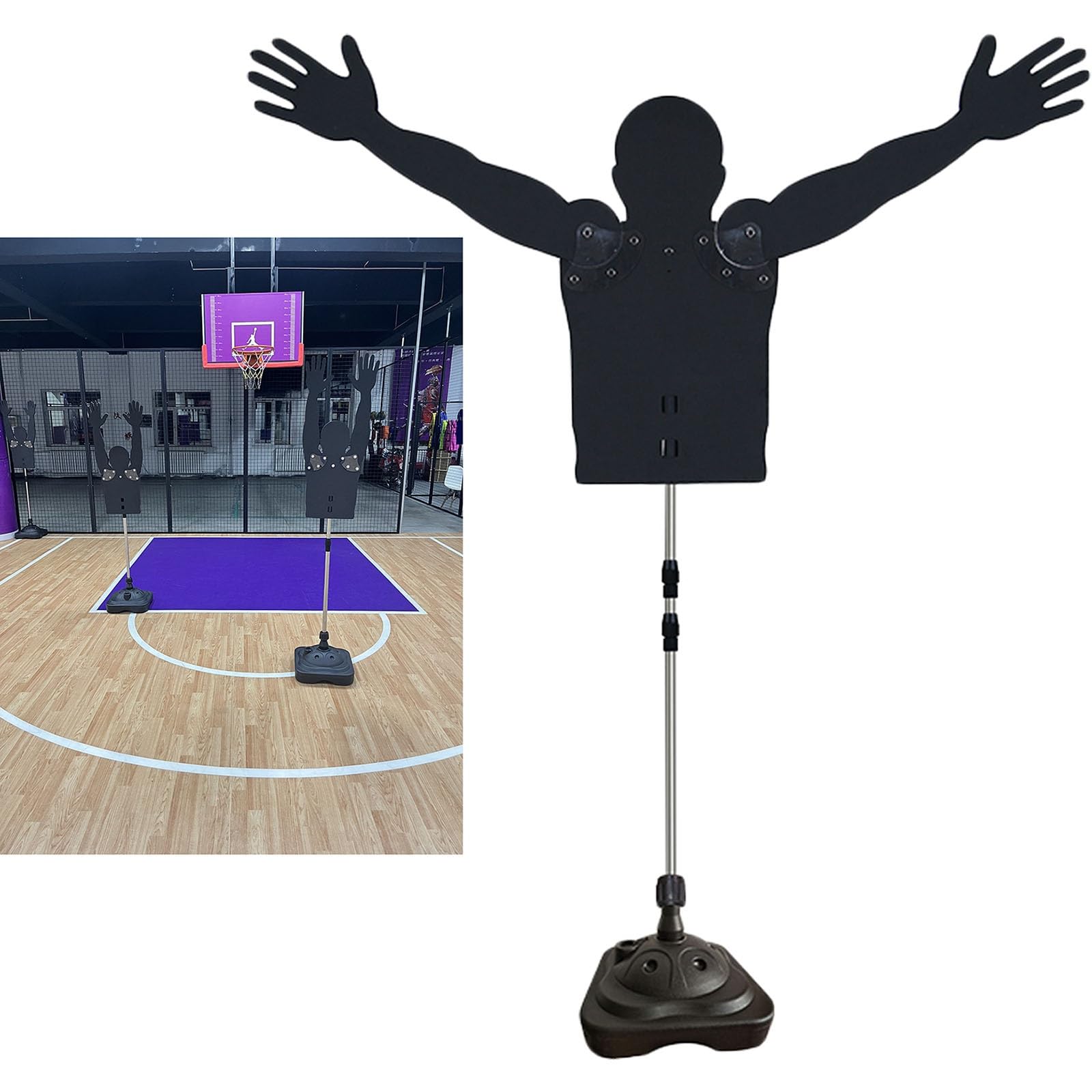 Manichino Difensivo per Basket Regolabile Allenamento Di Tiro A Segno Manichino Difensore Modello Di Difesa Hands-Up Attrezzature Per La Pratica Del Dribbling, Base Di Iniezione Del Acqua ( Color : L-