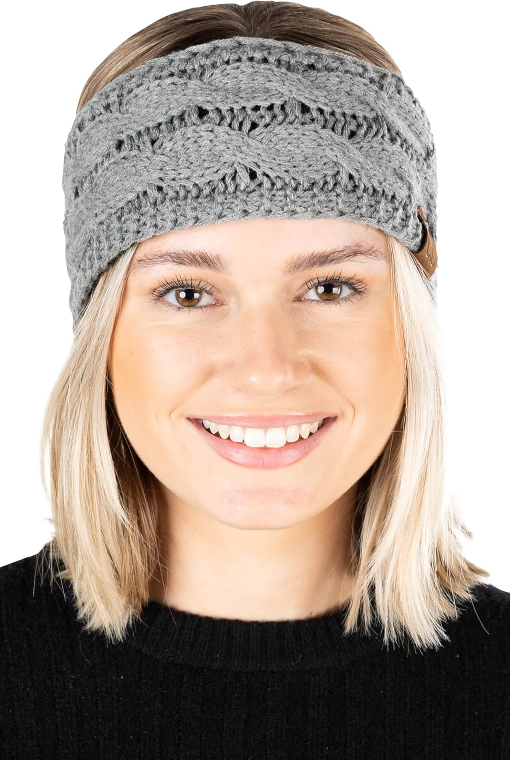Funky Junque Winter Headbands for Women – Warm Head Wraps, Earmuff Style Ear Warmers, Cozy Headwrap for Running, Womens Outdoors Gear & Accessories - Heather Grey - Image 4