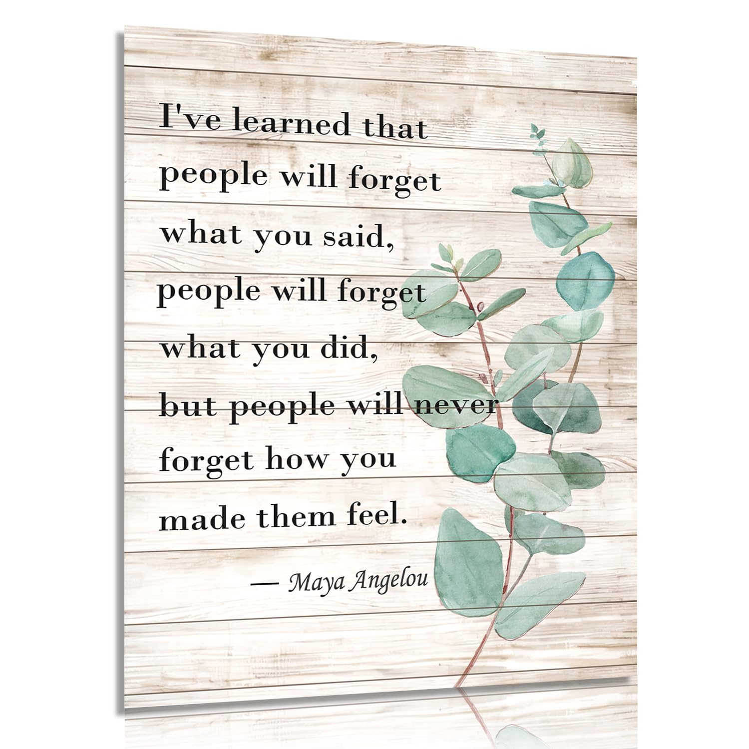 Dazzlewall Motivational Wall Art People Will Never Forget Inspirational Botanical Poster Canvas Prints for Bathroom Bedroom Office 12x16 in Unframed