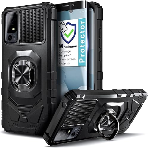 NZND Funda para TCL 40 XE 5G con protector de pantalla de vidrio templado (cobertura máxima), protección de cuerpo completo grado militar, funda