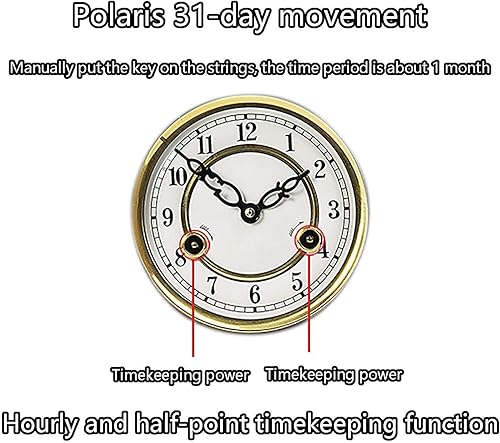 Miniatura 4 de SCLICS Reloj de mesa mecánico con péndulo de madera con campanillas Westminster para decoración de sala de estar puede abrir la puerta del reloj 101