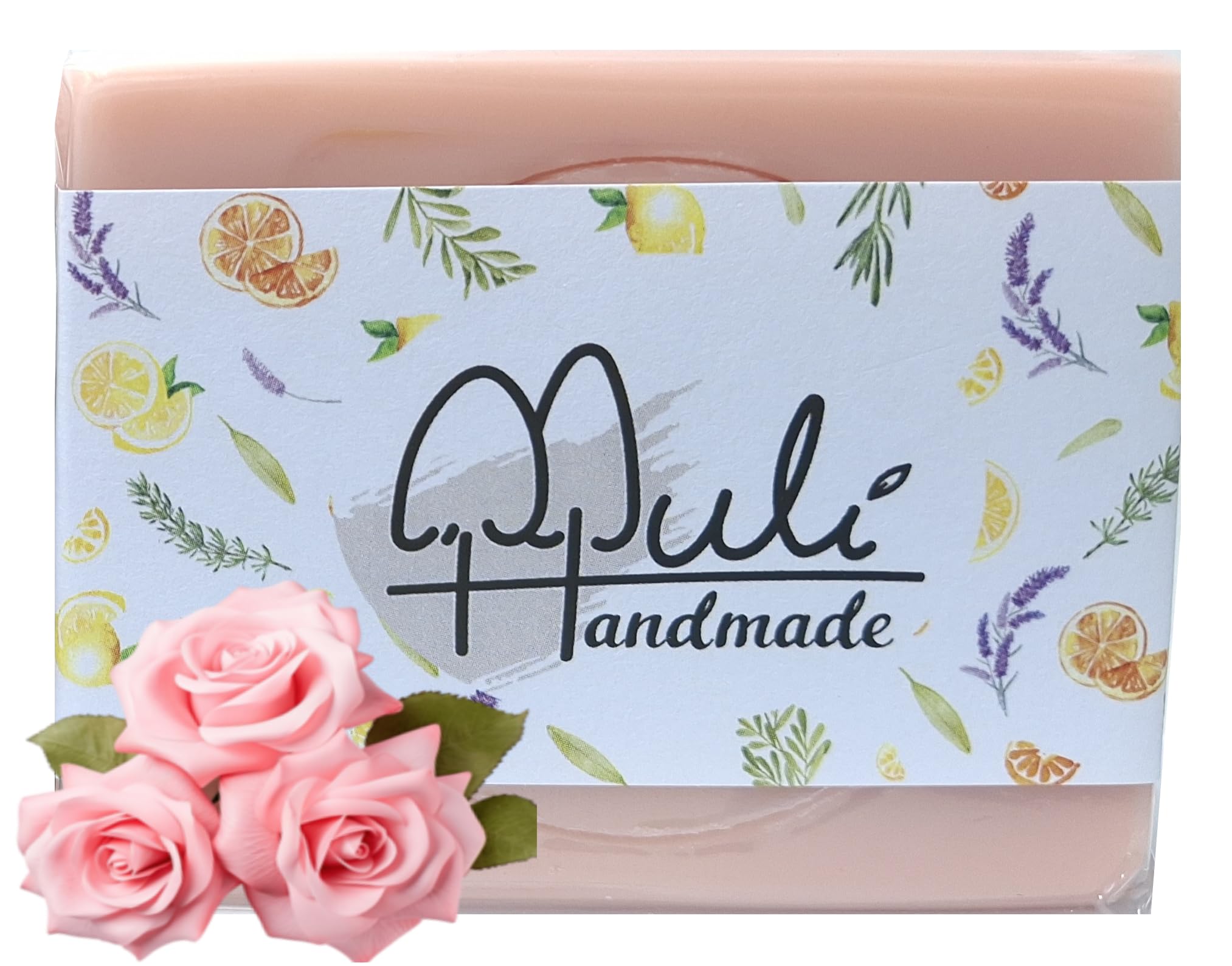 Natural Handemade Bar Soap for Men and Women with Essential oils, Scented Bar Soaps for Bath, Fragrance Regular Use Gift Set (Pack of 1) Rose