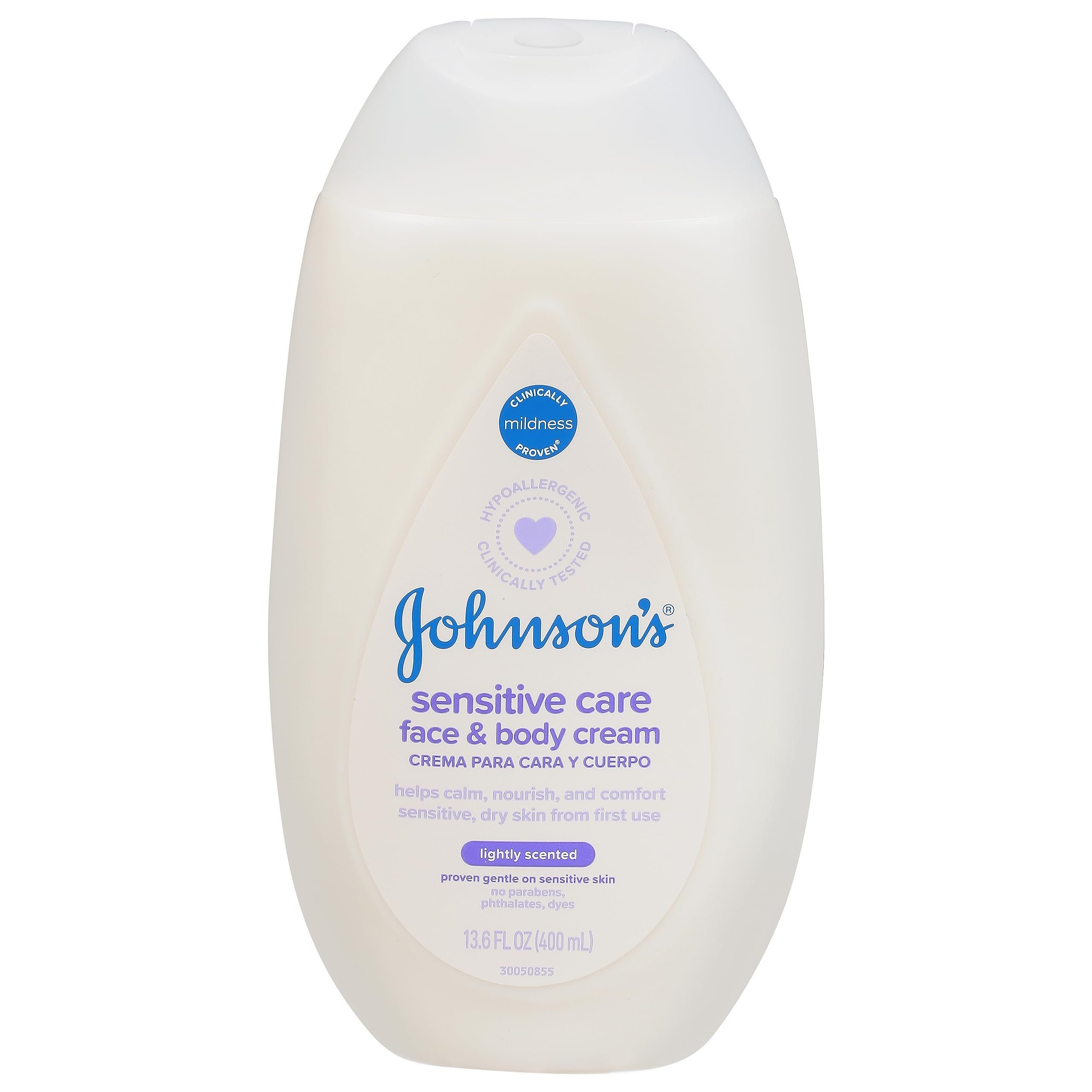 Johnson's, Sensitive Care Baby Face & Body Cream Lightly Scented, 13.6 Fl Oz