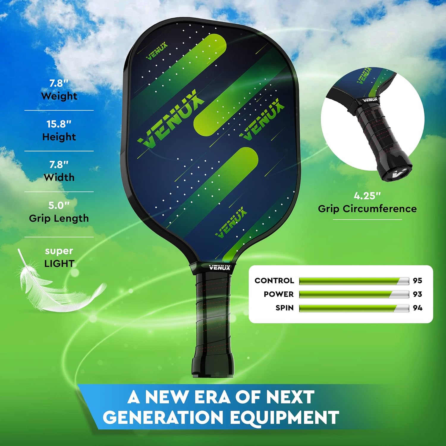 VENUX Portable Pickleball Set with Net - Professional Pickleball Set of 4 Paddles Fiver-Glass Carbon Graphite Surface 10 Balls, 4 Grips, 1 Net, 1 Carrying & 1 Paddle Bag, PVC Official Regulation Size : Sports & Outdoors