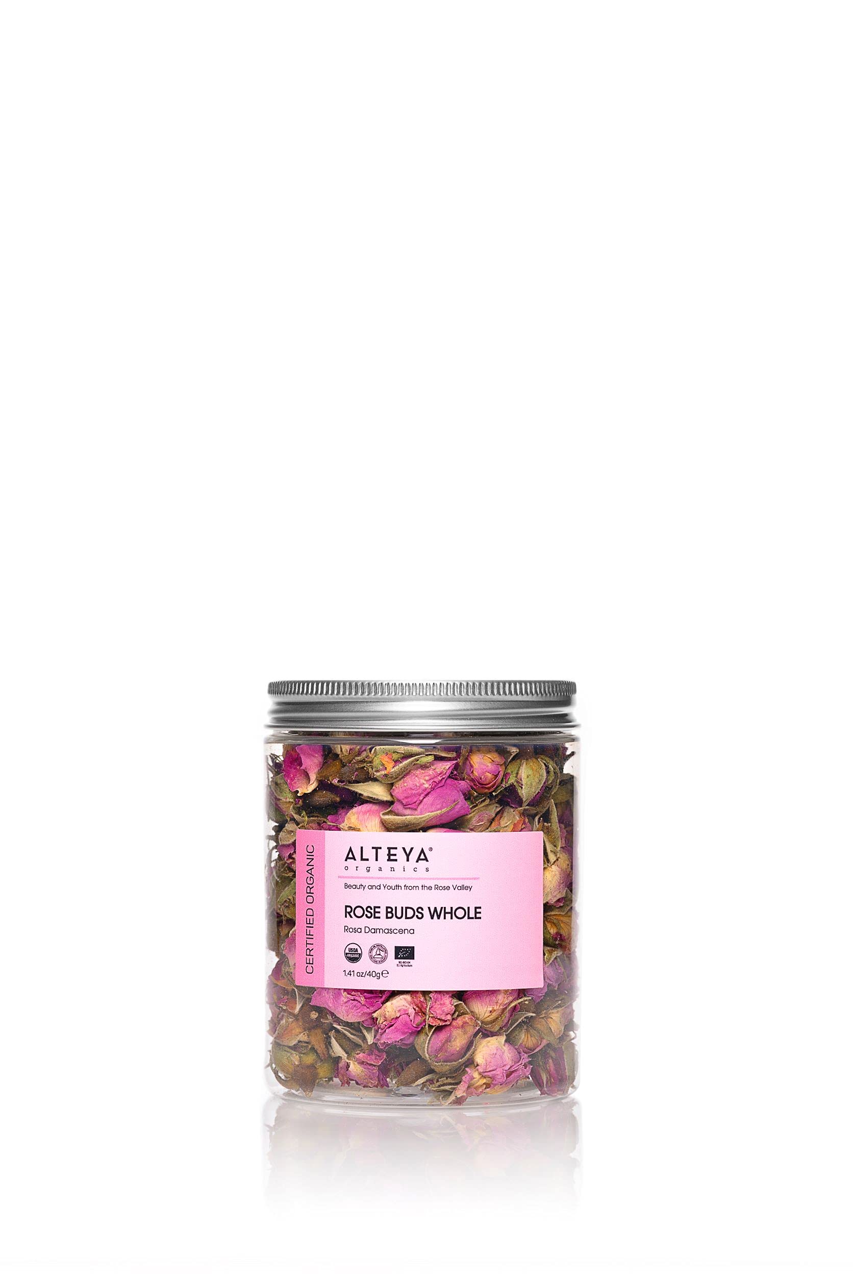 Alteya Organics Rose Bud Tea USDA Certified Organic Herbal Tea 2.82 Oz/80 gr Rosa Damascena: 1.41 Ounce (Pack of 1)