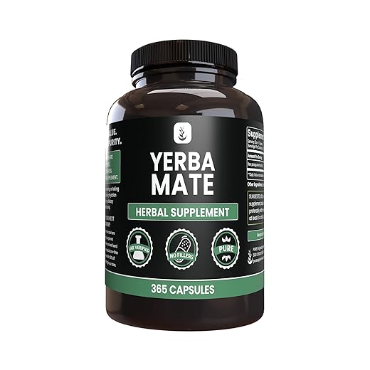PURE ORIGINAL INGREDIENTS Yerba Mate (365 Capsules), No Magnesium Or Rice Fillers, Always Pure, Lab Verified
