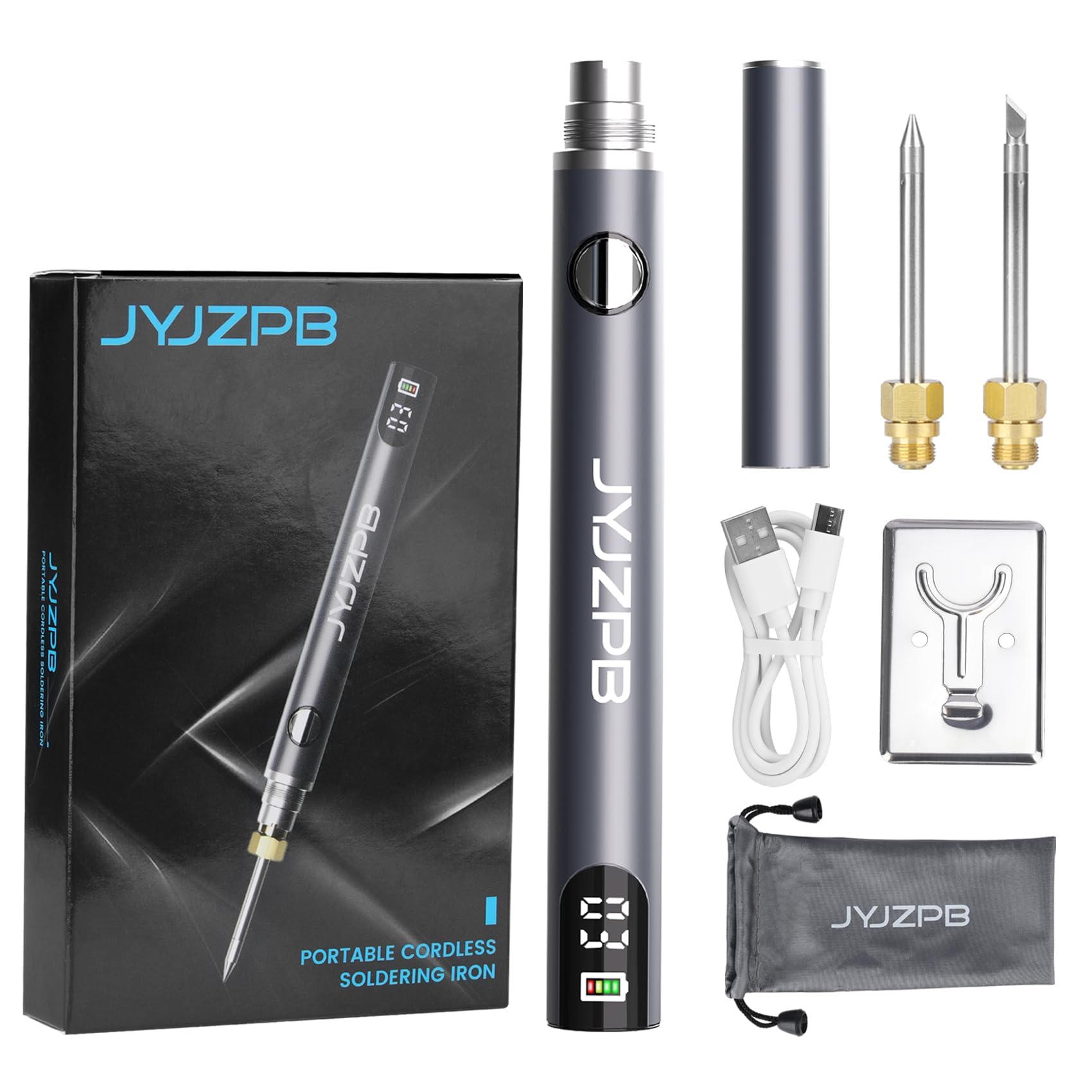 New Upgraded Large Capacity Portable Rechargeable Soldering Iron with LED Display Type-C Port, Suitable for Electronic Repair, Handmade, Jewelry