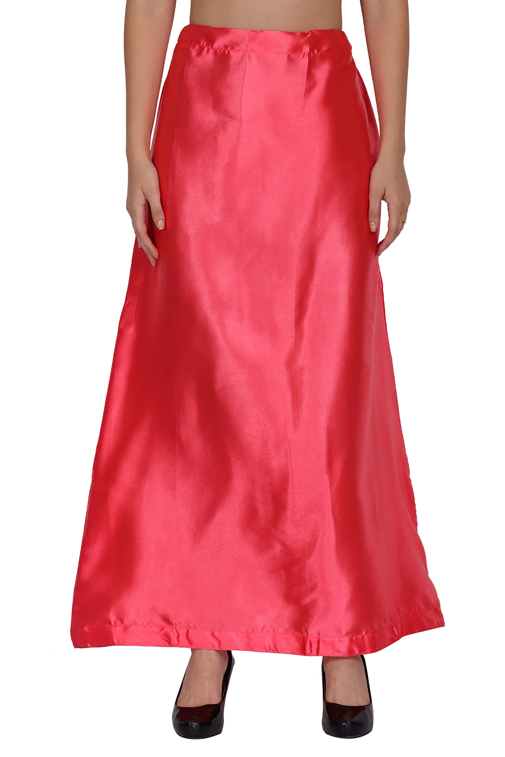 online generation Women's Satin Blend Petticoat Saree Satin Underskirt Sari Satin Silk Petticoat Skirts for Women Saree Shape Wear Dress for Saree Free Size Color-picture-32